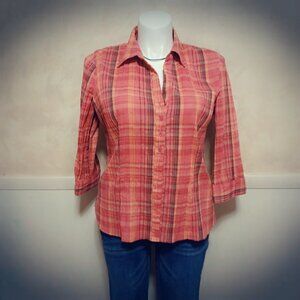 CLICHY 3/4 SLEEVE BUTTON DOWN TOP SIZE XL LIKE NEW